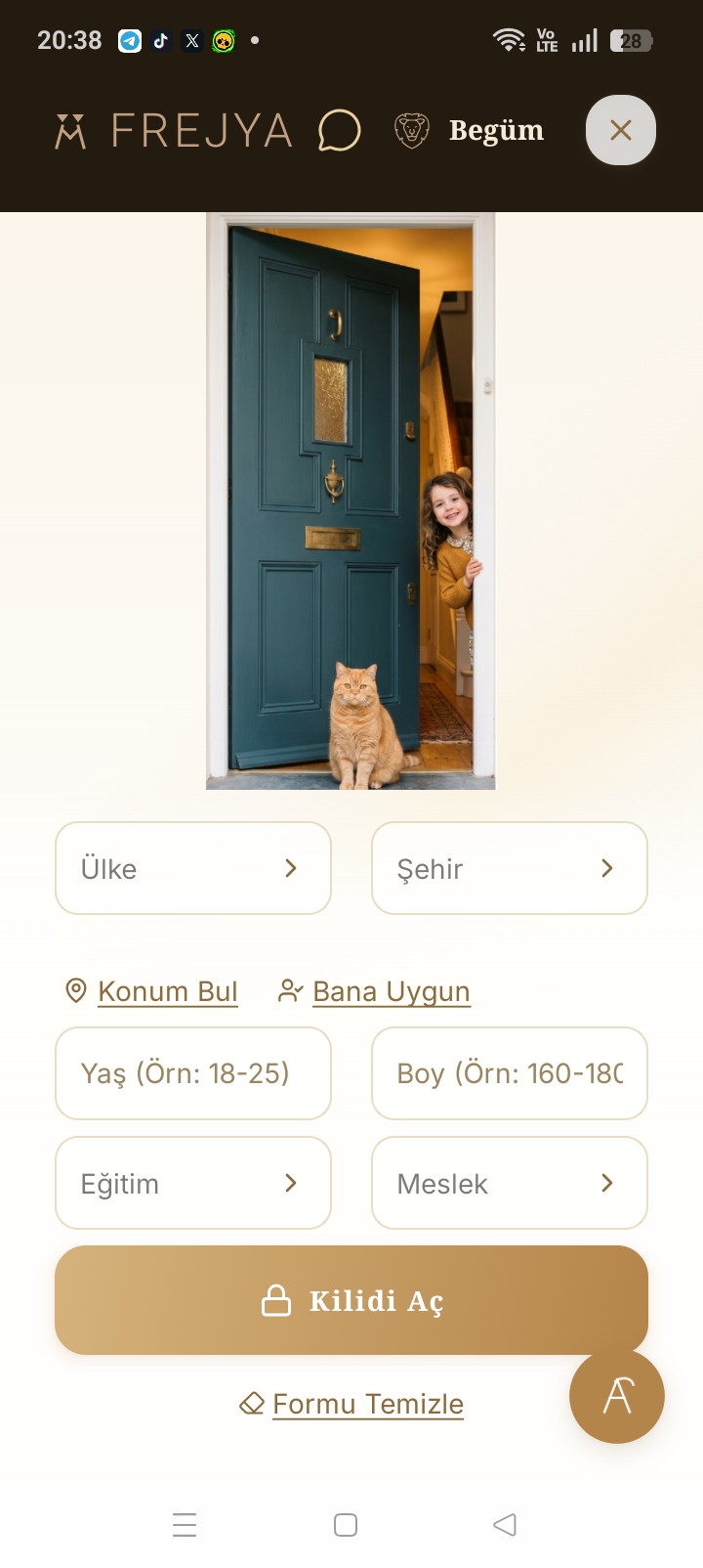 Detaylı arama — anahtarını seç